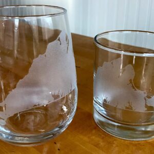 Martha's Vineyard Map - Stemless Wine Glasses Set of 2