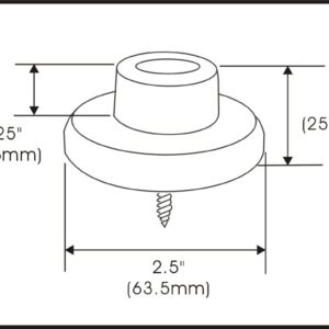 QCAA Stainless Steel Wall Mount Concave Door Stop, 2-1/2" Diameter, ORB Oil Rubbed Bronze, 4 Pack