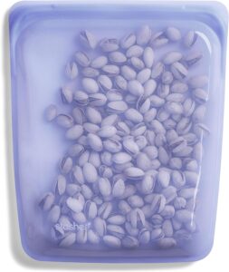 stasher platinum silicone food grade reusable storage bag, amethyst (1/2 gallon) | reduce single-use plastic | cook, store, sous vide, or freeze | leakproof, dishwasher-safe, eco-friendly | 64 oz