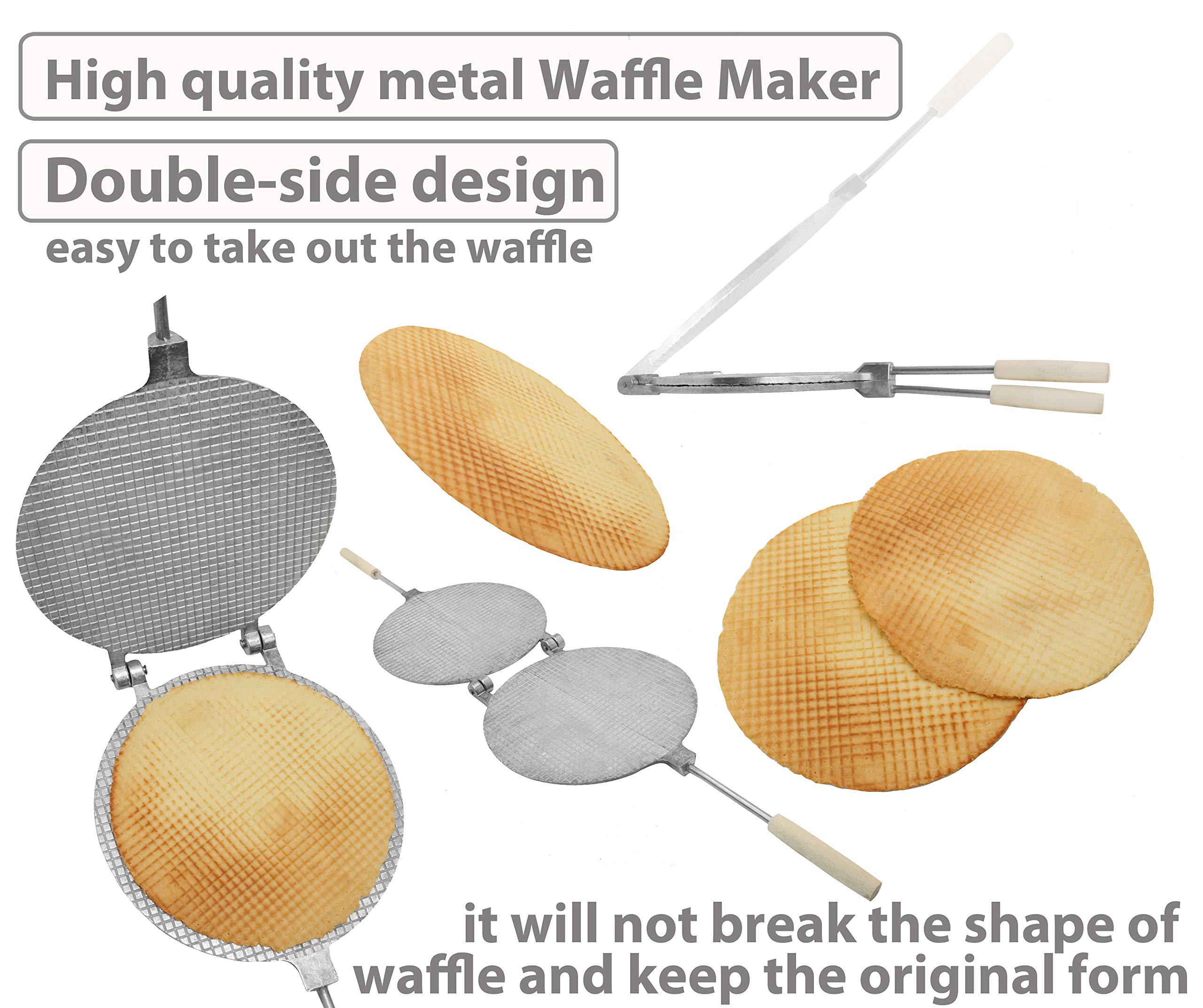 Waffle Maker - Waffle Cone Maker - Krumkake Iron - Wafer Maker - Waffle Makers - Waffle Cone Maker Machine - Stroopwafel Maker - Ice Cream Cone Maker - Wafer Iron - Stroopwafel Iron - Вафельница