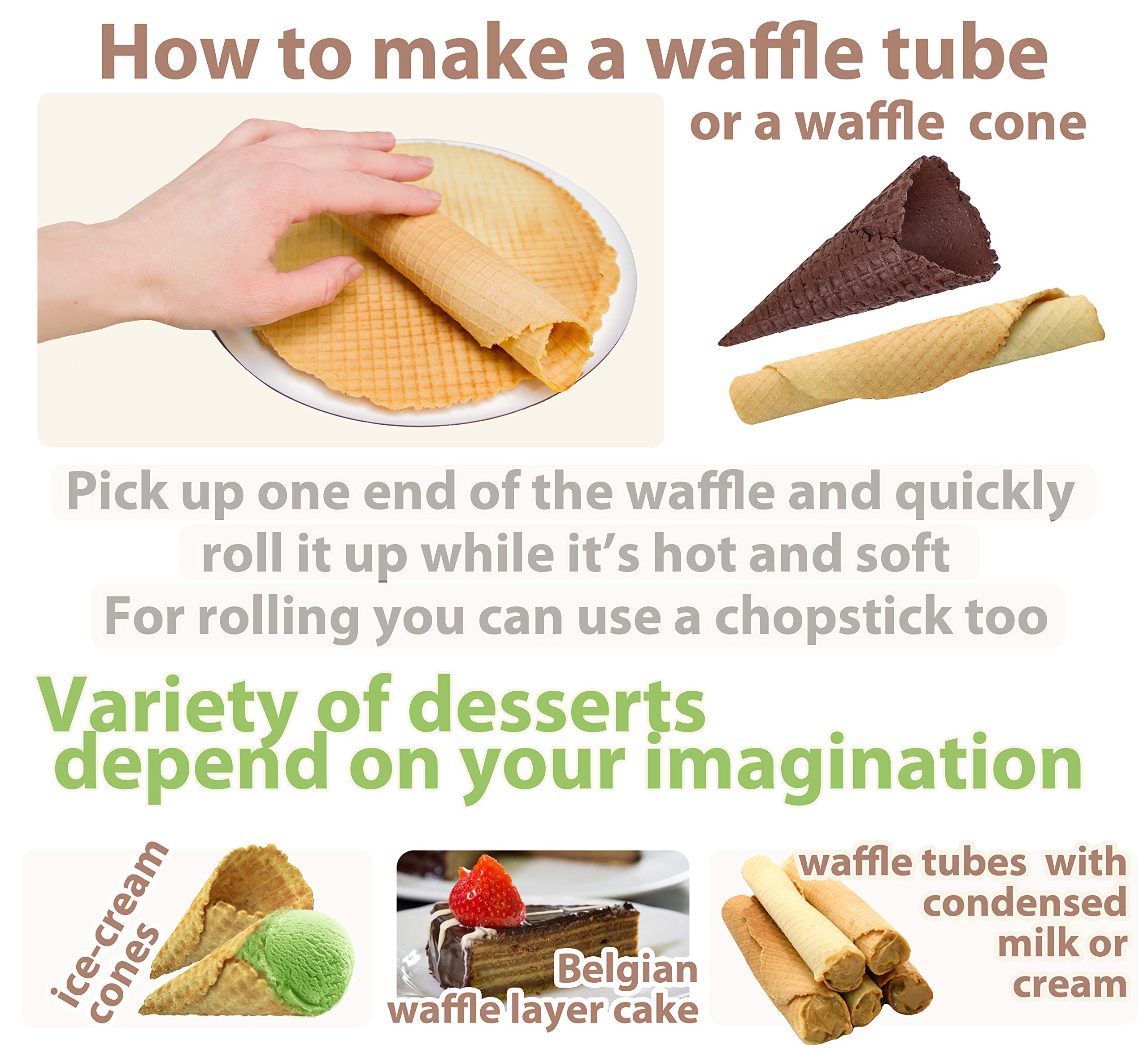 Waffle Maker - Waffle Cone Maker - Krumkake Iron - Wafer Maker - Waffle Makers - Waffle Cone Maker Machine - Stroopwafel Maker - Ice Cream Cone Maker - Wafer Iron - Stroopwafel Iron - Вафельница