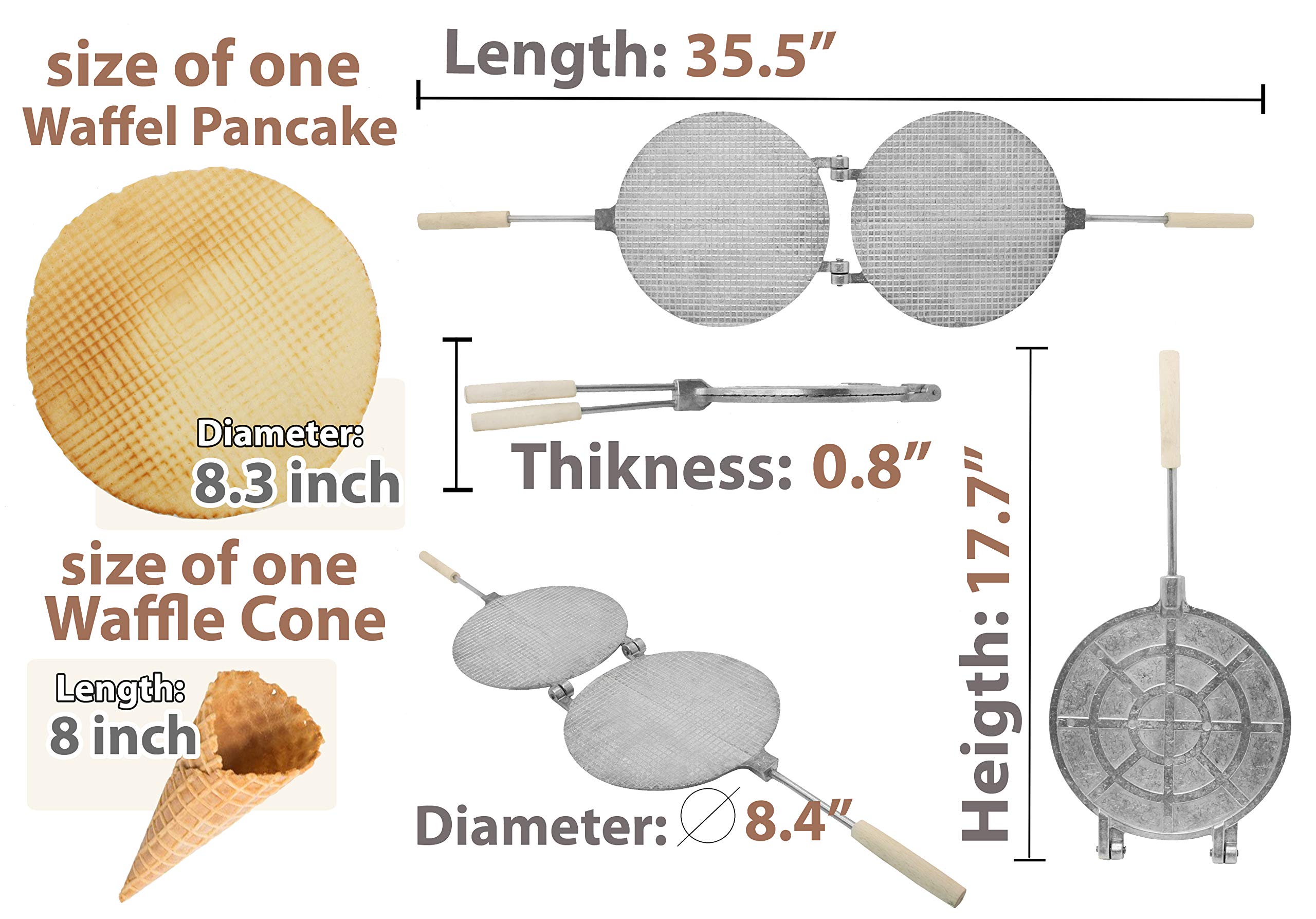 Waffle Maker - Waffle Cone Maker - Krumkake Iron - Wafer Maker - Waffle Makers - Waffle Cone Maker Machine - Stroopwafel Maker - Ice Cream Cone Maker - Wafer Iron - Stroopwafel Iron - Вафельница