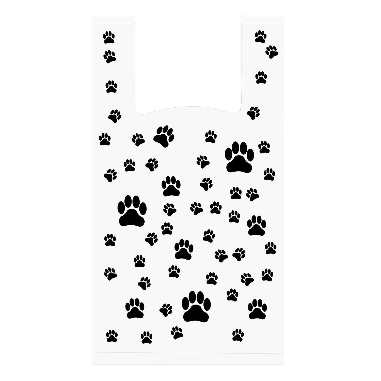 Outus 50 Pieces Paw Print Bags Doggie Treat Bag Bulk Plastic Paw Bag Pet Gift Bags for Party Favor Goodie Candy Grocery Shopping, 14 x 7.6 x 4.8 Inch