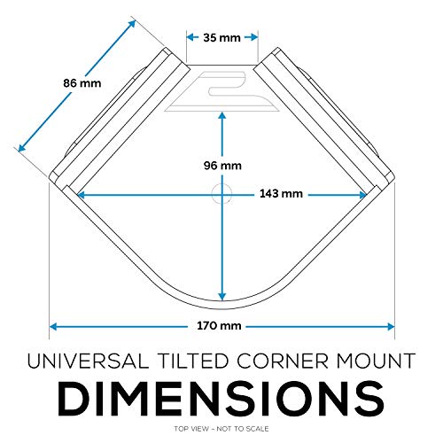 Universal Tilted Small Corner Wall Shelf, Floating, Stick On, No Screws for Baby Monitor for Crib, Overhead Security Camera Holder, Speaker & More, 3M Adheasive, by Brainwavz (UCRNMT01 White)