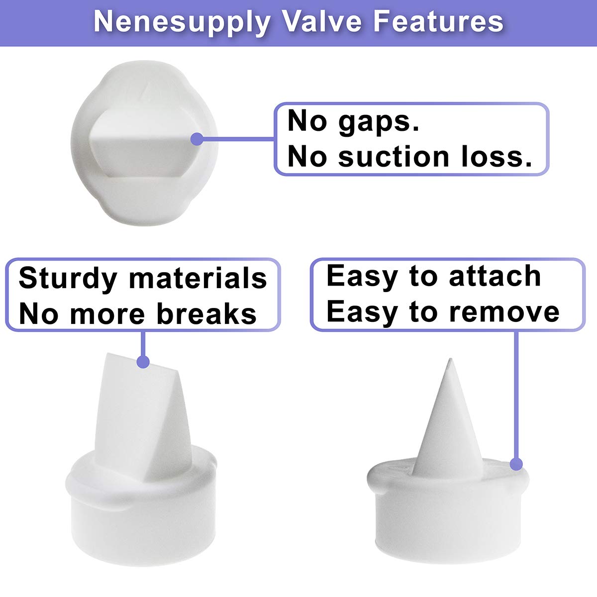 Nenesupply 4 pc Duckbill Valves Compatible with Lansinoh Pumps Parts and Breast Pumps Replacement to Lansinoh Valves. Use with Signature Pro Smartpump Manual Pump
