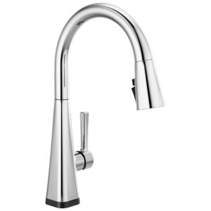 delta faucet lenta touch kitchen faucet chrome, chrome kitchen faucets with pull down sprayer, kitchen sink faucet, touch faucet for kitchen sink, delta touch2o technology, chrome 19802tz-dst