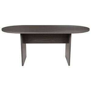 Flash Furniture Jones 6 Foot (72 inch) Oval Conference Table in Rustic Gray