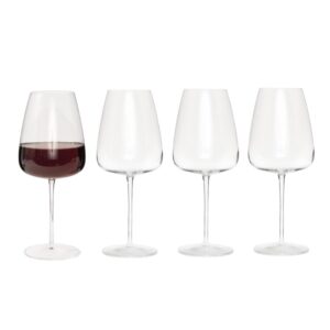 luigi bormioli talismano set of 4 grand cru 18.5 oz. wine glasses, crystal son-hyx glass, with titanium reinforced stems, dishwasher safe, made in italy.