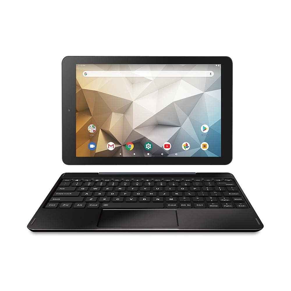 RCA Tablet Quad-Core 2GB RAM 32GB Storage IPS HD Touchscreen WiFi Bluetooth with Detachable Keyboard Android 9 (Black)