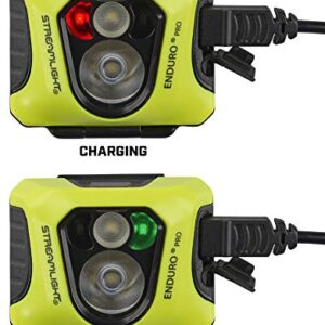 Streamlight 61436 Enduro Pro USB Rechargeable Multi-Function Head Lamp with Elastic and Rubber Head Strap and 3M Dual Lock, Yellow