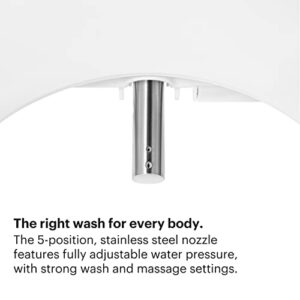 Brondell Swash Electronic Bidet Toilet Seat LT89, Fits Elongated Toilets, White – Side Arm Control, Warm Water Wash, Strong Wash Mode, Stainless-Steel Nozzle, Nightlight and Easy Installation