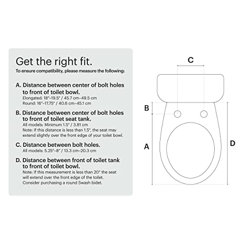 Brondell Swash Electronic Bidet Toilet Seat LT89, Fits Elongated Toilets, White – Side Arm Control, Warm Water Wash, Strong Wash Mode, Stainless-Steel Nozzle, Nightlight and Easy Installation