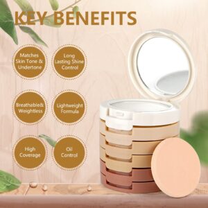 Meao Multi-layer 5 Colour Makeup Powder Compact Powder Make up Contour Face Bronzing Foundation Correcting Pressed Powder - Facial Base Contouring Beauty Cosmetics Bronzer Pallet Palette