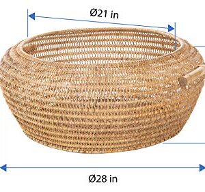 Kouboo Cambria Open Weave Basket, Honey-Brown