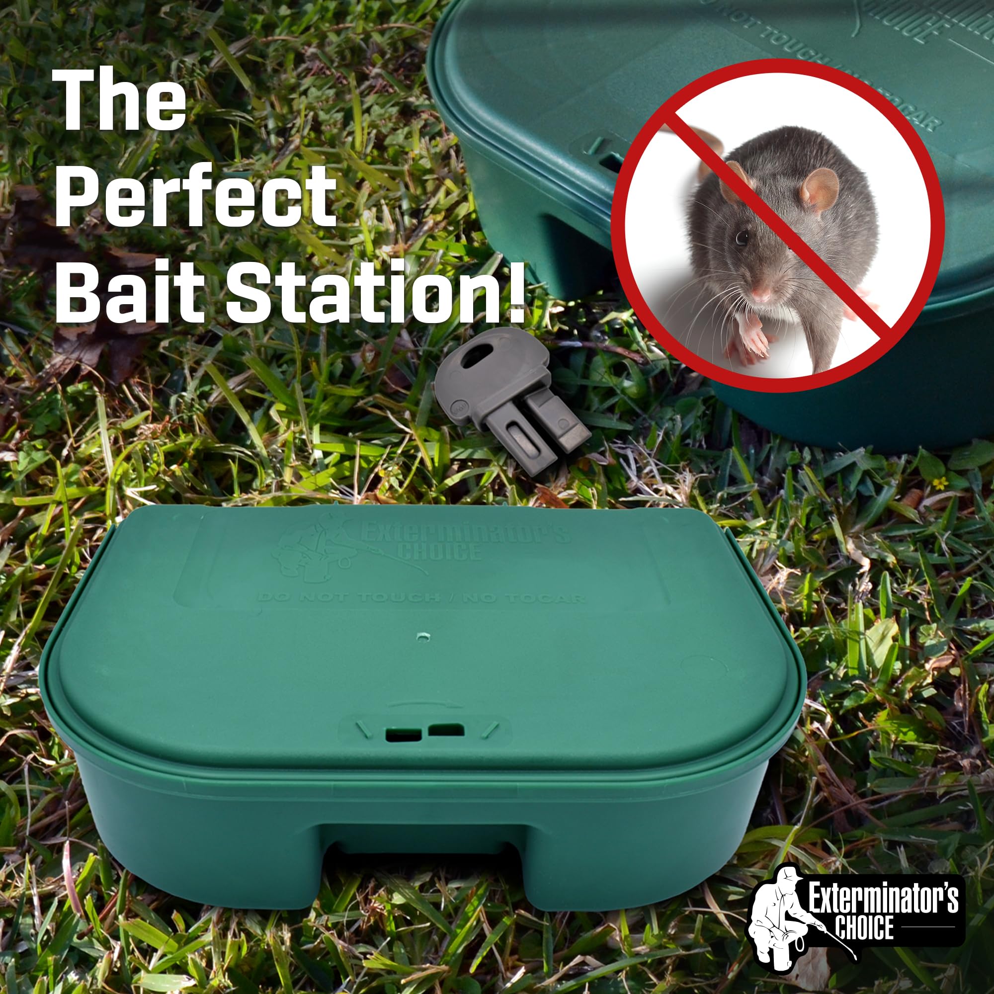Exterminators Choice - Large Rat Bait Station Boxes with 1 Key - Heavy Duty Mouse Trap Poison Holder - Great for Catching Rats and Mice - Pest Control - Durable and Discreet