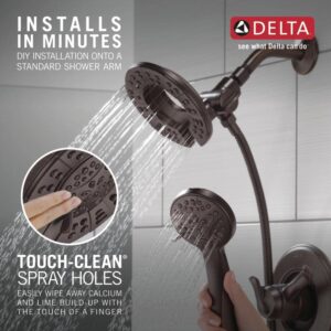 Delta Faucet 4-Spray In2ition Dual Shower Head with Handheld Spray, Oil Rubbed Bronze Shower Head with Hose, Showerheads & Handheld Showers, Handheld Shower Heads, Venetian Bronze 58499-RB