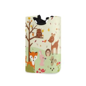 senya forest fox with owls large storage basket collapsible organizer bin laundry hamper for nursery clothes toys