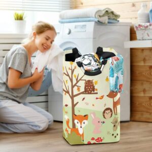 senya Forest Fox with Owls Large Storage Basket Collapsible Organizer Bin Laundry Hamper for Nursery Clothes Toys