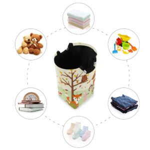 senya Forest Fox with Owls Large Storage Basket Collapsible Organizer Bin Laundry Hamper for Nursery Clothes Toys