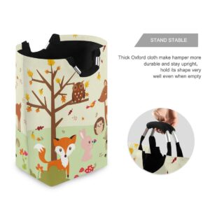 senya Forest Fox with Owls Large Storage Basket Collapsible Organizer Bin Laundry Hamper for Nursery Clothes Toys