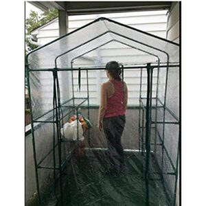 Greenhouse - Walk in Greenhouse with 8 Sturdy Shelves and PVC Cover for Indoor or Outdoor Use - 56 x 56 x 76-Inch Green House by Home-Complete