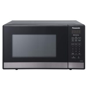 panasonic nn-sb438s compact microwave oven, 0.9 cft, black stainless steel