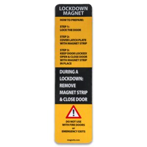 10 pack - lockdown magnetic strips for school lockdowns - new and improved! durable 40mil magnetic strip (black)…