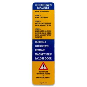 10 pack - lockdown magnetic strips for school lockdowns - new and improved! durable 40mil magnetic strip (blue)…