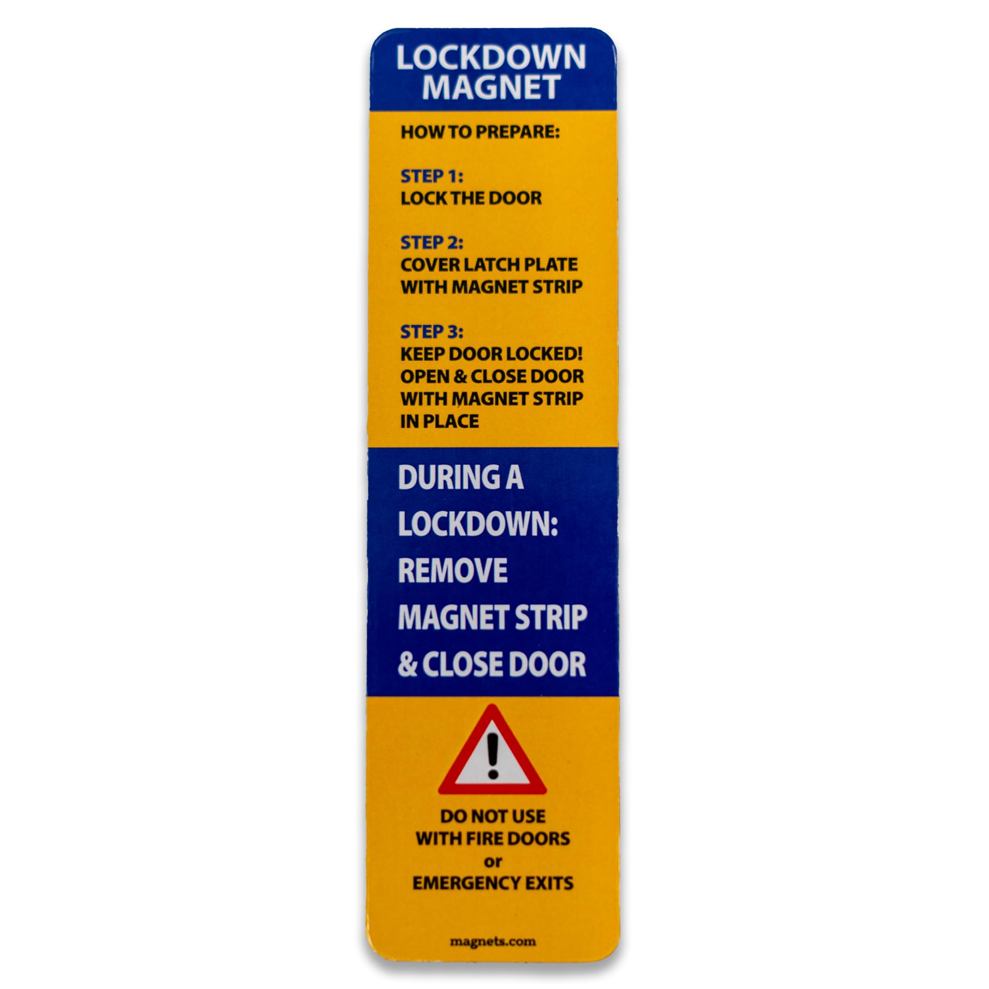 10 Pack - Lockdown Magnetic Strips for School Lockdowns - New and Improved! Durable 40mil Magnetic Strip (Blue)…