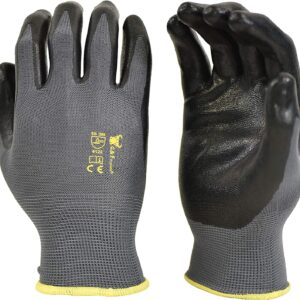 G & F Products 12 PAIRS Mens Working Gloves with Micro Foam Coating - Garden Gloves Texture Grip - men’s Work Glove For general purpose, construction, yardwork, Medium, Model:1519M-12