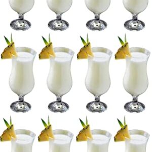 Epure Venezia Collection 12 Piece Hurricane Glass Set - Perfect for Drinking Pina Coladas, Cocktails, Full-Bodied Beer, Juice, and Water (Pina Colada (15.5 oz))