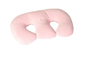 the twin z pillow - pink - 6 uses in 1 twin pillow ! breastfeeding, bottlefeeding, tummy time, reflux, support and pregnancy pillow! cuddle pink dots