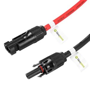 Newpowa red Black Extension Cable and Battery Cable with Fuse (20FT Extension Cable)