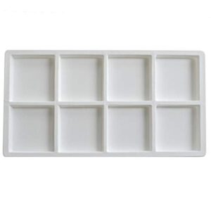 gems on display lot of 12 white plastic compartment jewelry tray liner insert (8 compartment)