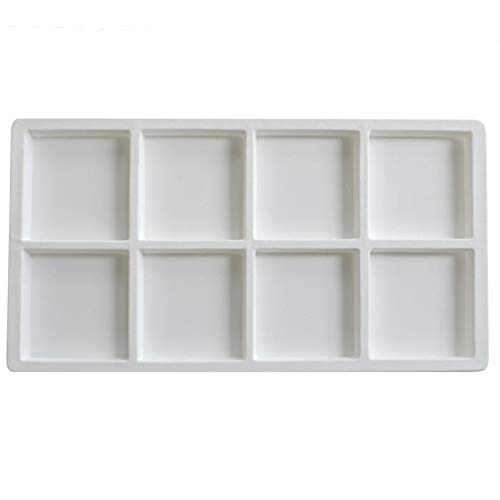 Gems on Display Lot of 12 White Plastic Compartment Jewelry Tray Liner Insert (8 Compartment)