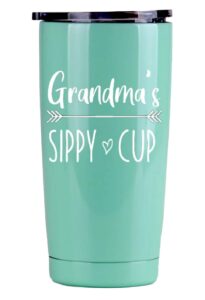 grandma's sippy cup 20oz stainless steel insulated tumbler gifts for grandma best grandma mimi nana gifts grandmas sippy cup grandma tumbler first time grandma gifts grandma shower gifts best grammy