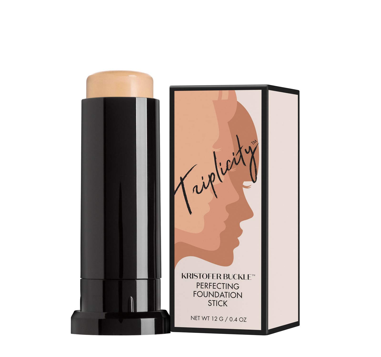 KRISTOFER BUCKLE Triplicity Perfecting Foundation Stick, 0.4 oz. | Primes Skin, Provides Buildable Coverage & Has A Soft-Focus Effect | Light (Warm)