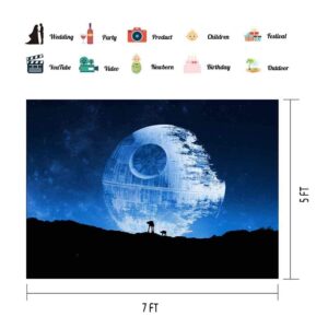 EOA 7(W) x5(H) FT Blue Death Star Photography Backdrop Galactic Superweapon Star Wars Fans Background Man Cave Tapestry Banner Studio Props