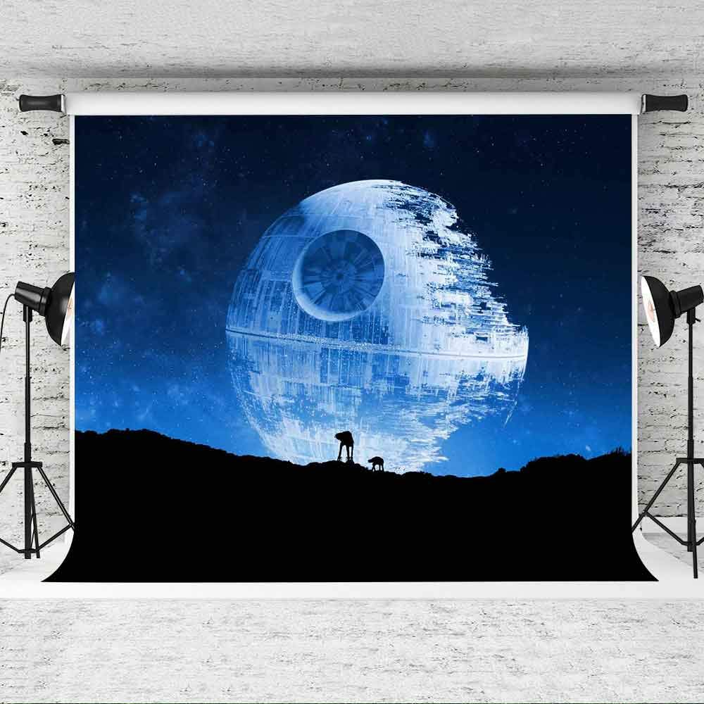 EOA 7(W) x5(H) FT Blue Death Star Photography Backdrop Galactic Superweapon Star Wars Fans Background Man Cave Tapestry Banner Studio Props