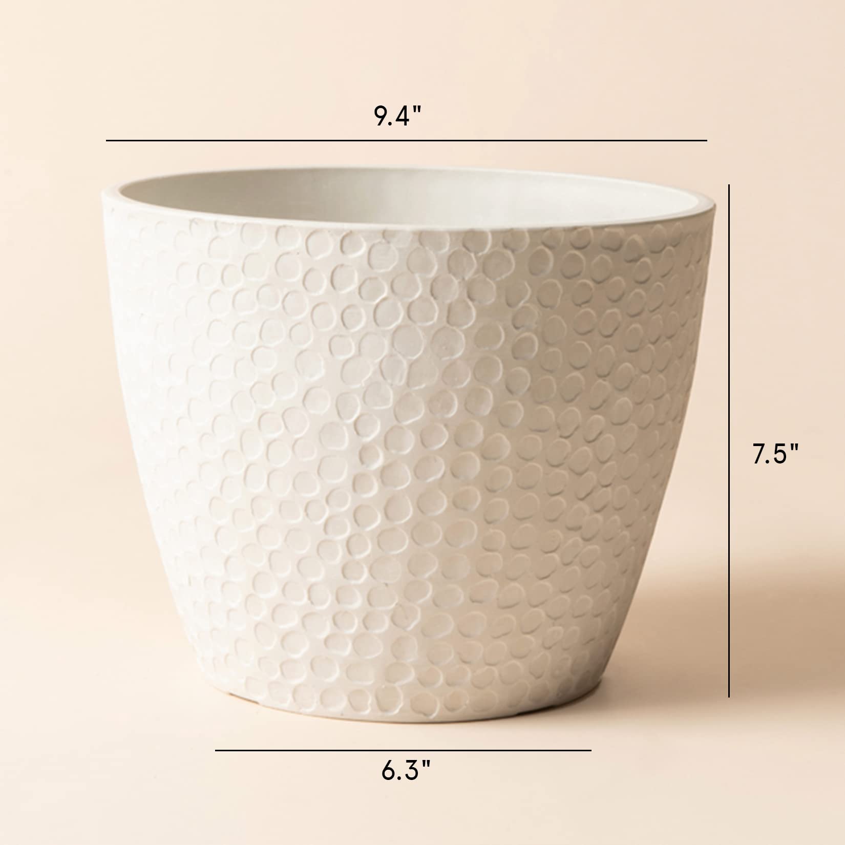 LA JOLIE MUSE Outdoor Planters Indoor Flower Pots - 9.4 Inch Planter Pot Containers, White Plant Pots,Honeycomb