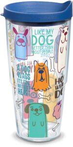 tervis dog sayings made in usa double walled insulated tumbler travel cup keeps drinks cold & hot, 24oz, classic