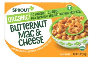 sprout foods organic toddler meal butternut mac & cheese, 5 oz