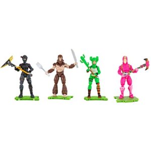 Fortnite Alchemist Squad Mode, 4 Figure Pack - 4 Inch King Flamingo, Prickly Patroller, Bigfoot, Elite Agent Collectible Action Figures, Plus 5 Harvesting Tools, 4 Weapons, 4 Building Materials