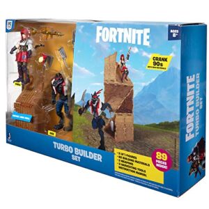 Fortnite Turbo Builder Set, 2 Figure Pack - 4 Inch Fable and Dire Collectible Action Figures - Plus 82 Building Materials, 2 Weapons, 3 Harvesting Tools - Collect Them All