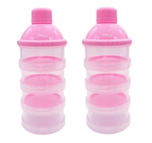 goldenvalueable non-spill milk powder formula dispenser/storage container, pink (2pcs)