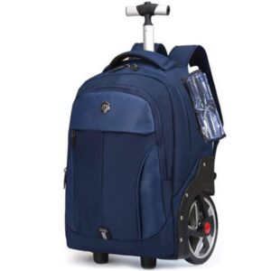 aoking 18/20 inch large wheeled water resistant travel business rolling wheeled backpack with laptop compartment bag(20 inch, blue)