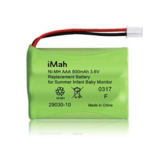 imah ryme b25 29030-10 battery for summer infant baby monitor battery rreplacement | 3.6v 800mah ni-mh with square-hole connector