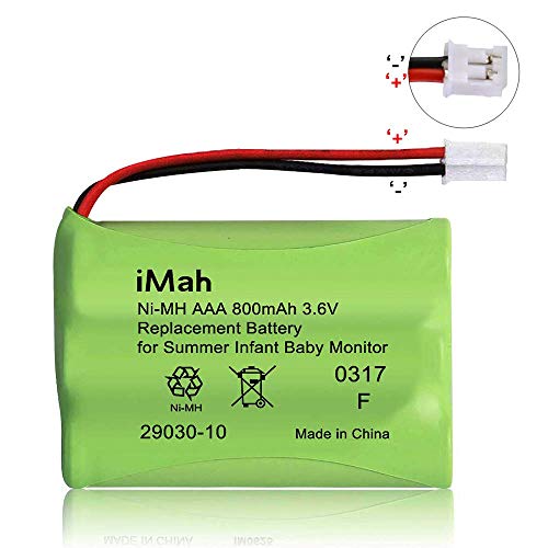 iMah Ryme B25 29030-10 Battery for Summer Infant Baby Monitor Battery Rreplacement | 3.6V 800mAh Ni-MH with Square-Hole Connector