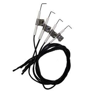 bbq future durable igniter kit ceramic electrode with ignitor wire replacement for centro, charbroil and others gas grill models, set 4-pcs, install easily