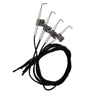 BBQ Future Durable Igniter Kit Ceramic Electrode with Ignitor Wire Replacement for Centro, Charbroil and Others Gas Grill Models, Set 4-Pcs, Install Easily